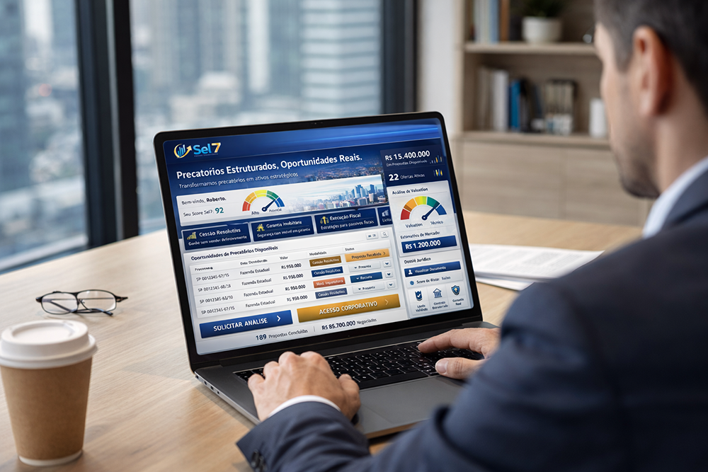 Plataforma Sel7 — ambiente privado estruturado de precatórios